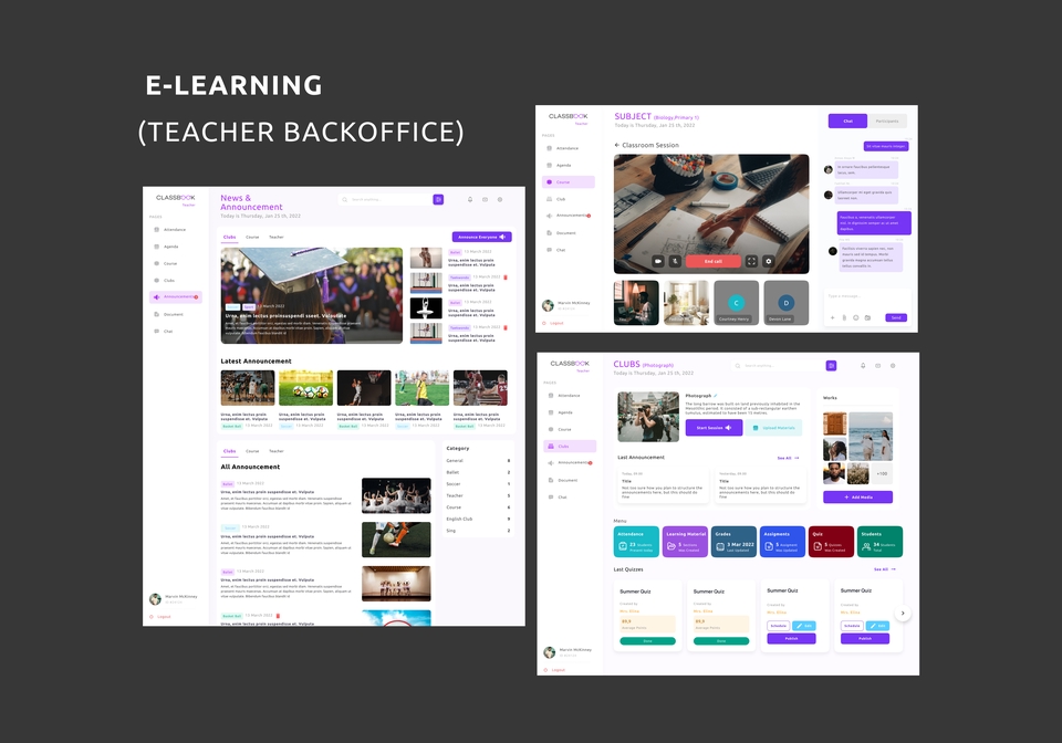 Contoh desain UI UX website untuk platform freelancing,  menampilkan tampilan dashboard untuk freelancer dan client.