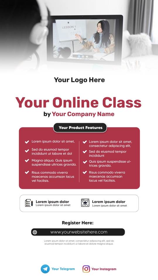 Banner Online - Poster Banner Iklan untuk Bahan Creative Ads dengan Style Clean Modern Gradient Model Orang Asli - 6