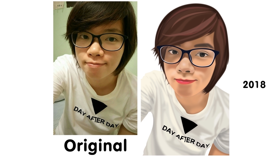 รับวาดภาพเหมือนการ์ตูน สไตล์น่ารัก ภาพเหมือนดิจิตอล portrait วาดรูปคน illustration ภาพประกอบ