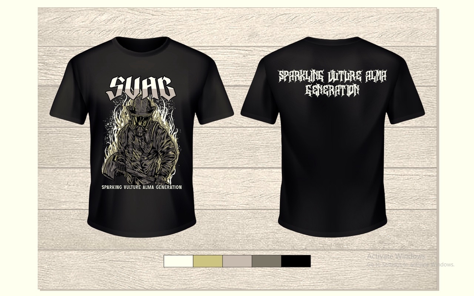 Desain kaos pria dengan desain gambar pemadam kebakaran dan tulisan swag, cocok untuk kaos distro.