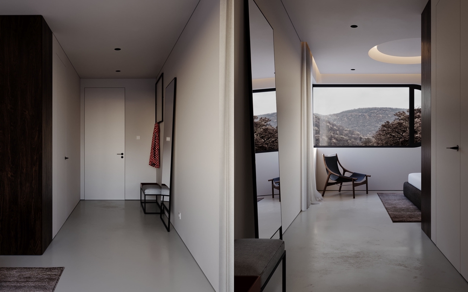 Jasa desain interior 3D rumah minimalis modern.  Desain interior apartemen studio.  Render 3D rumah.