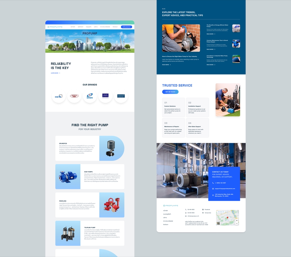 รับออกแบบ UI UX ออกแบบเว็บไซต์ สำหรับระบบสูบน้ำ