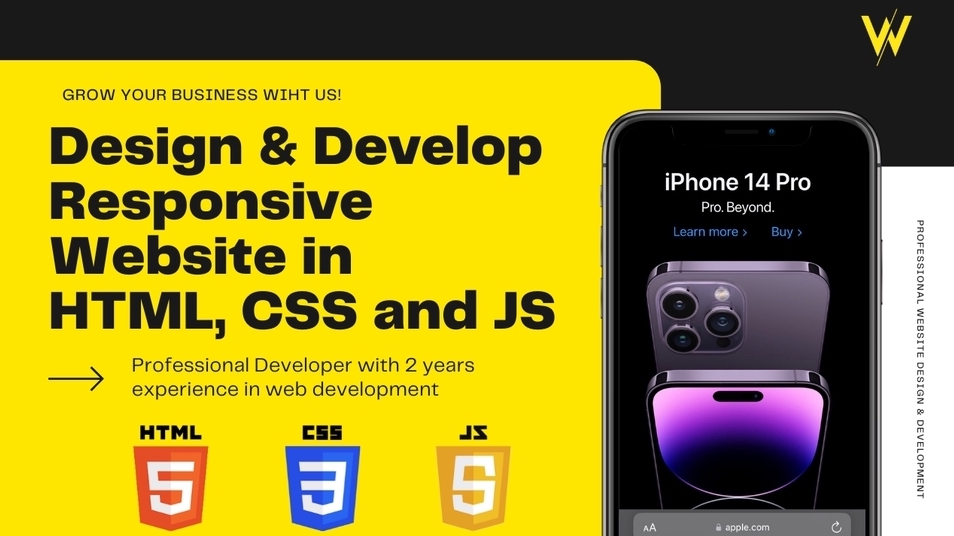 Web Development - Design & Develop Responsive Website in HTML, CSS and JS. - 1