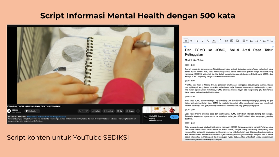 Menulis Script Jasa Penulisan Script YouTube dan Naskah Konten