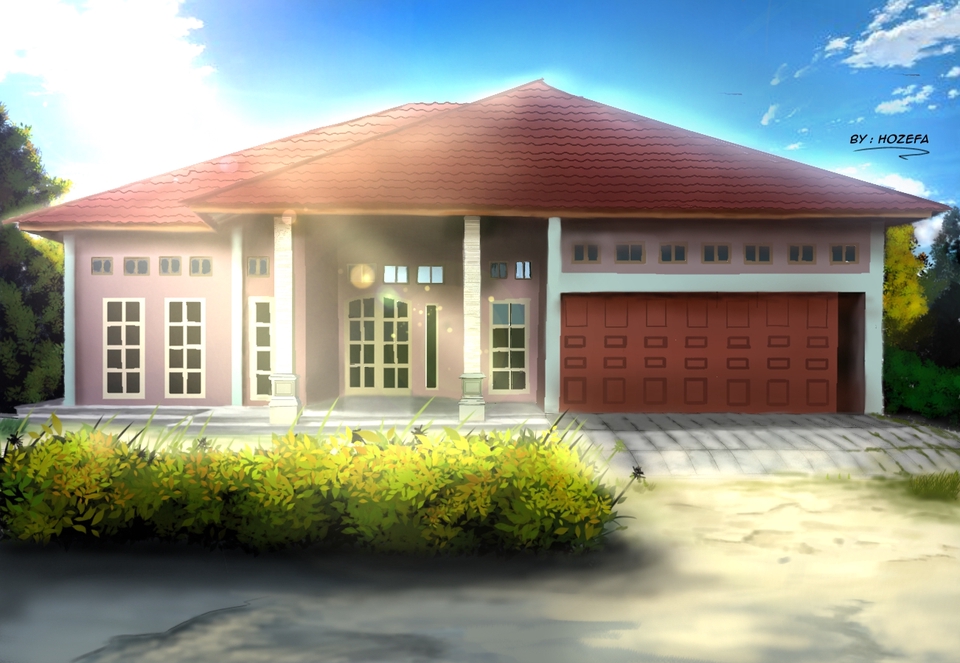 I will draw your house into beautiful cartoons or anime..