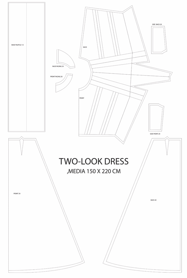 Desain Kaos & Motif - POLA BAJU  2 DIMENSI DAN SIMULASI 3 DIMENSI / PATRON BAJU / GARMENT PATTERN / CLO 3D / POLA 3D - 11