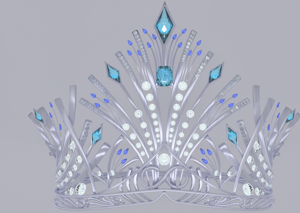 รับทำโมเดล3D มงกุฎคริสตัลสวยงาม