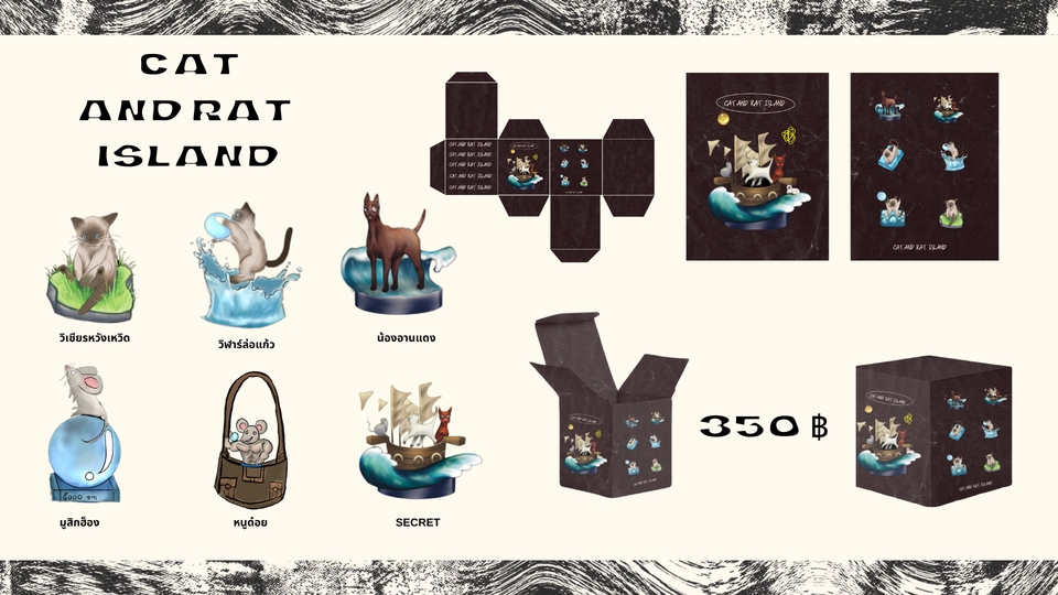 ออกแบบ canva น่ารัก แมว และ หนู สไตล์ ตะวันตก