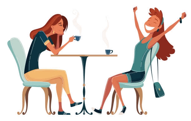 สองหญิงสาวนั่งพูดคุยปรึกษาปัญหาชีวิตกันที่คาเฟ่ รับปรึกษาปัญหาชีวิต ปรึกษาชีวิตคู่ ปรึกษาปัญหาชีวิตครอบครัว life coach ที่ปรึกษาปัญหาครอบครัว ที่ปรึกษาเรื่องความรัก ปรึกษาเรื่องความรักออนไลน์