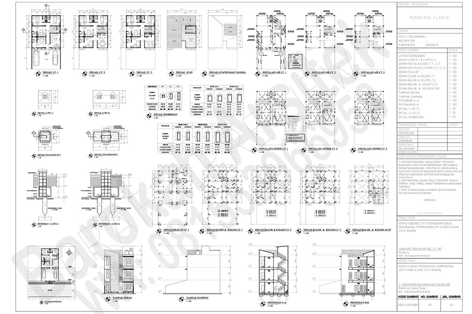 CAD Drawing - Jasa Gambar Arsitek & Struktur IMB PBG Kerja Bestek Bangunan Rumah Tinggal Kantor Toko Showroom - 7