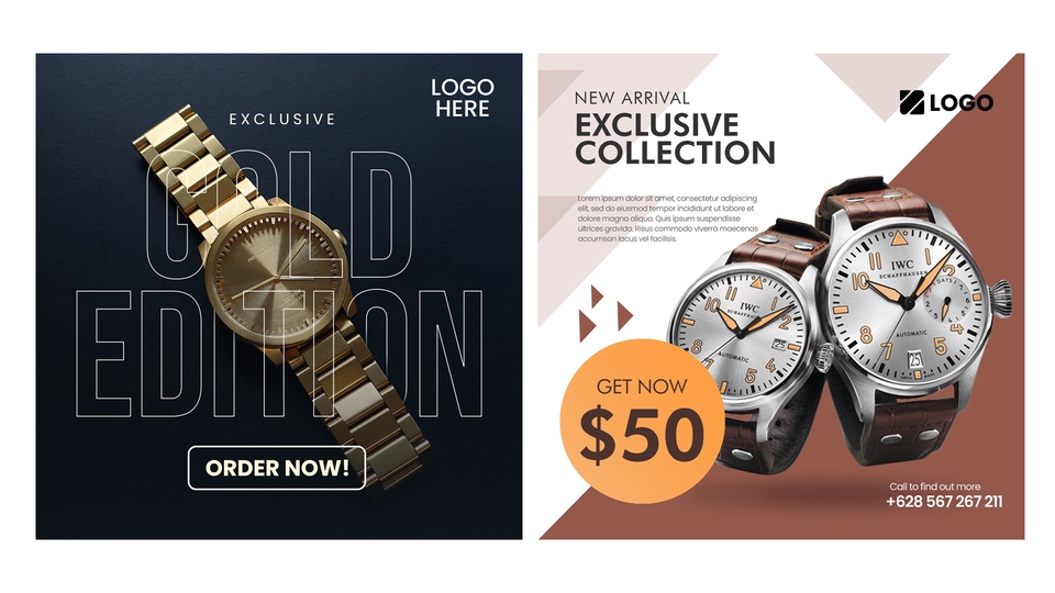 Desain Banner Instagram untuk Promosi Produk Arloji, Desain Banner Promosi Produk, JASA BUAT BANNER INSTAGRAM, desain banner keren