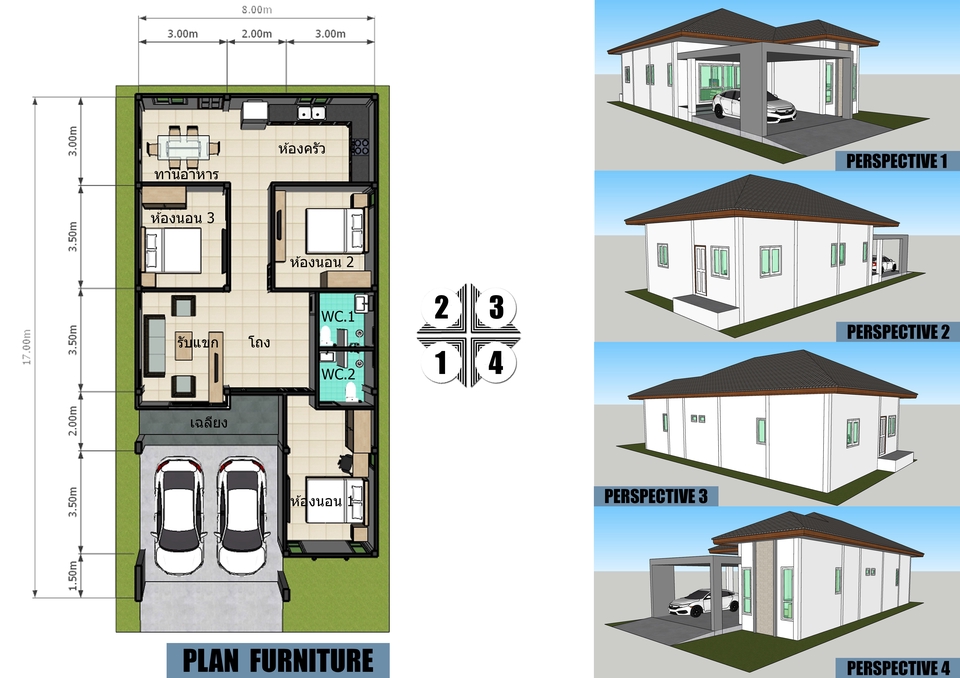 3D Perspective - รับทำโมเดล 3D , ทำภาพ 3D Perspective Exterior , Interior , Section ตามแบบ / ออกแบบเขียนแบบอาคาร - 24