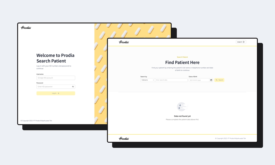 Desain UI UX website dengan latar belakang tablet