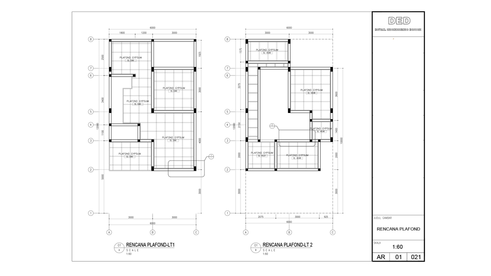 CAD Drawing - Gambar Kerja Rumah Tinggal Mulai dari Rp. 10.000/m2 (Harga bisa dinego) - 5