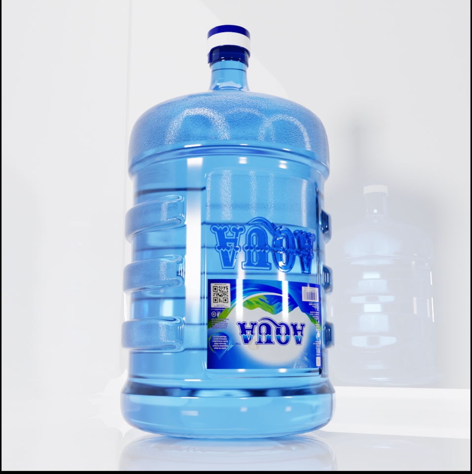 Jasa pembuatan animasi 3d botol air minum dengan desain modern.