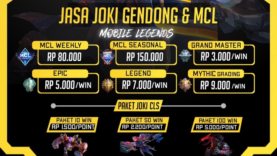 Gaming - JASA JOKI & GENDONG MOBILE LEGEND SEHARI NAIK LEGEND& ATAU MYTIC CEPAT - 1