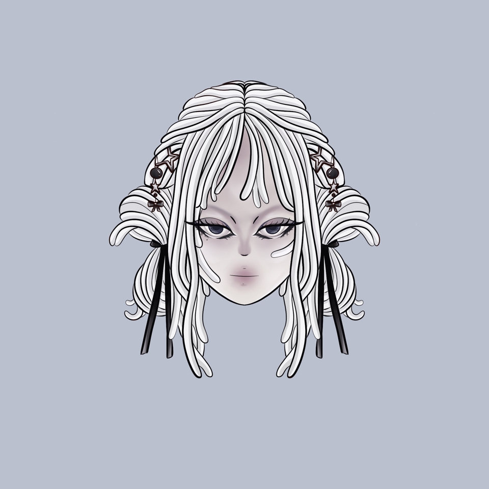 ออกแบบคาแรคเตอร์หญิงผมขาว สไตล์อนิเมะญี่ปุ่น น่ารัก
