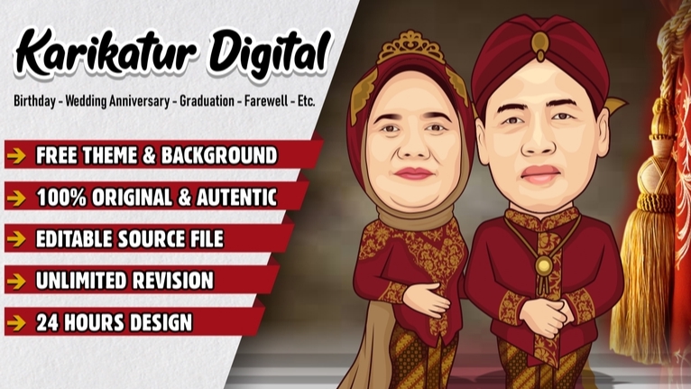 Gambar Potret - KARIKATUR DIGITAL SEHARI JADI, BEBAS REVISI  - - 1