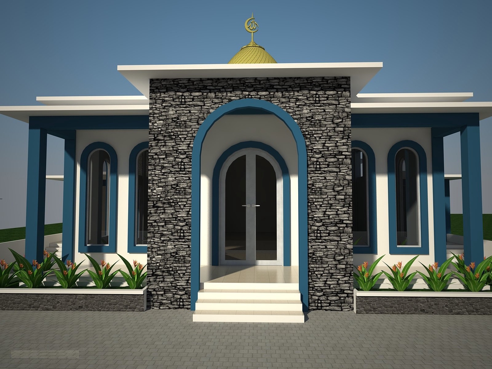 Desain Eksterior Masjid Minimalis 3D - Jasa Desain Arsitektur Rumah, Jasa Desain Interior dan Jasa Render 3D