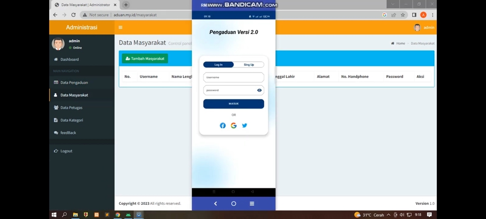 Aplikasi Pengaduan Masyarakat Berbasis Web Dan Android 2079