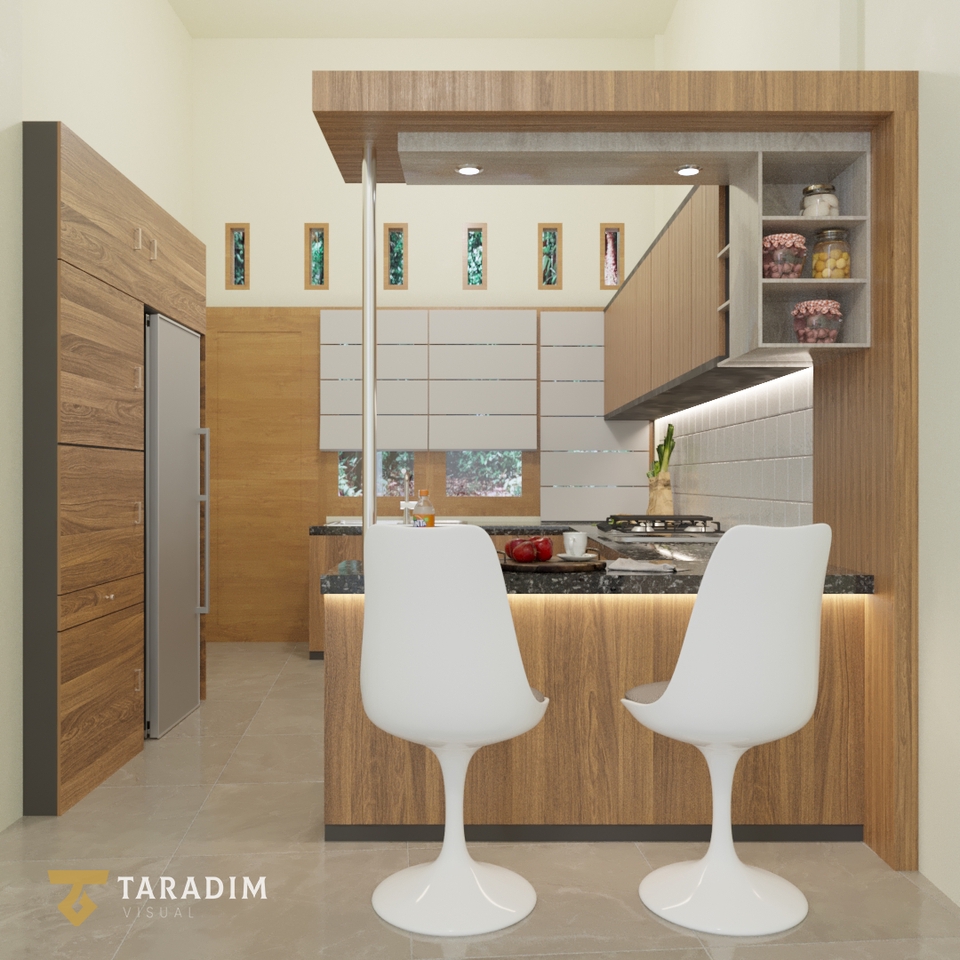 Jasa drafter autocad interior murah, desain dapur modern dengan model minimalis.