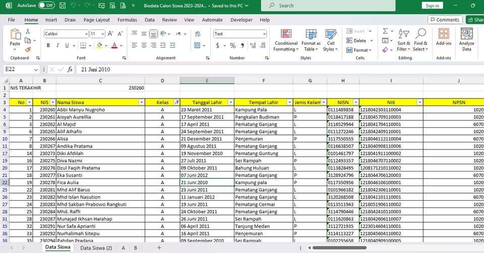 Data Entry Excel Beserta Rumus nya, Bonus Analyst dan Cross Check Pada Data