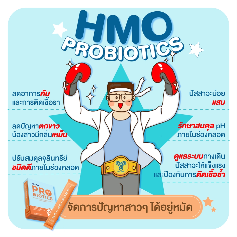 รับทำ infographic HMO probiotics ออกแบบ infographic โปรไบโอติกส์ ช่วยระบบย่อยอาหาร เด็กและผู้ใหญ่