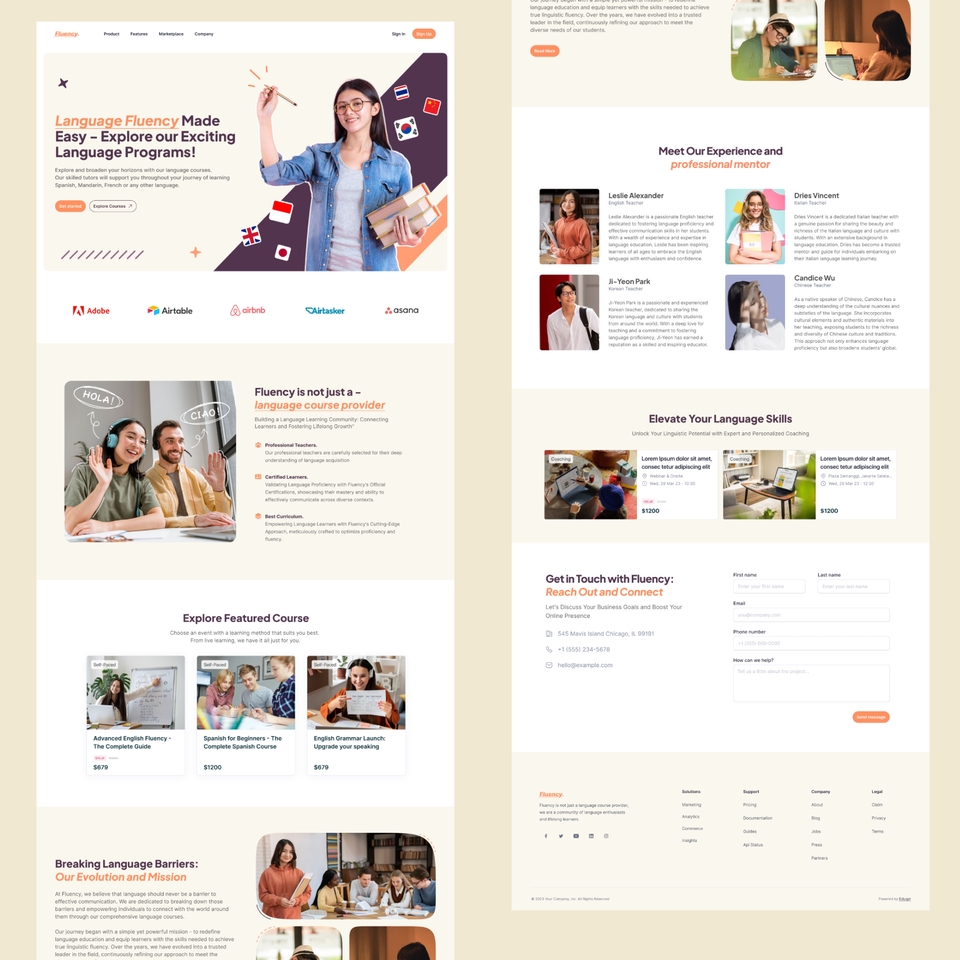 Desain UI UX untuk situs web freelancer.