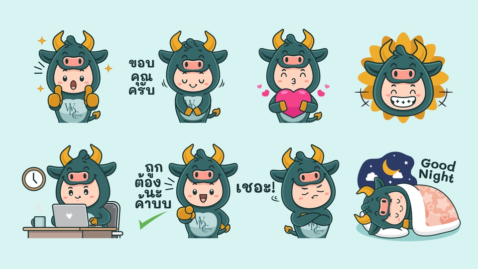 ออกแบบ LINE Sticker - ออกแบบการ์ตูนสติ๊กเกอร์ไลน์ ตามสไตล์ที่คุณลูกค้าต้องการ - 14