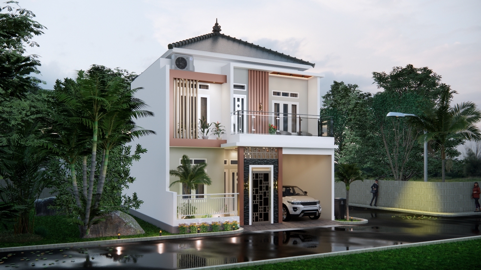 Jasa Desain Rumah Minimalis Modern - 3D Render - Desain Eksterior Rumah 3D - Jasa Arsitek 3D