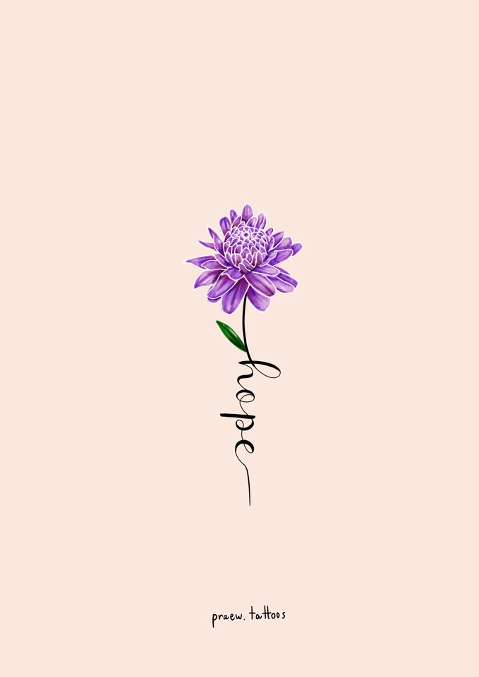 ออกแบบลายสัก ดอกไม้ hope ลายสักเล็กๆ ลายสักผู้หญิง