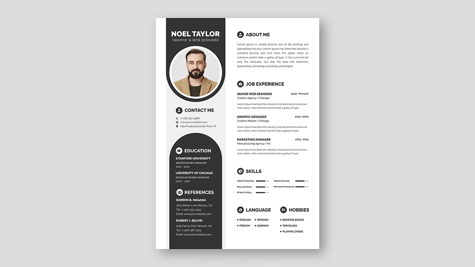 Portfolio & Resume - ออกแบบ เรซูเม่ Resume หรือ CV ตามดีไซน์ที่คุณต้องการ ด้วย MS Word หรือ Photoshop - 4