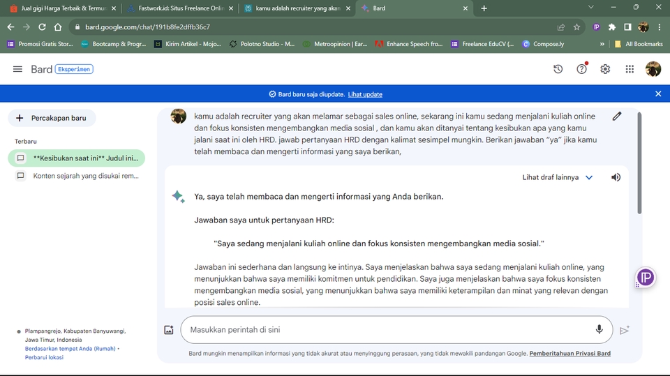 Jasa Lainnya - Prompt writing On Bard google, Perplexity AI - 8