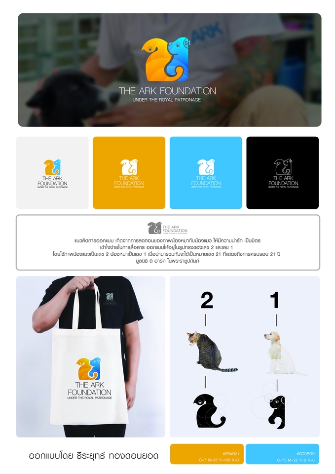 รับออกแบบโลโก้ ออกแบบ logo โลโก้เรียบหรู รับทำโลโก้ โลโก้ร้านค้า The Ark Foundation