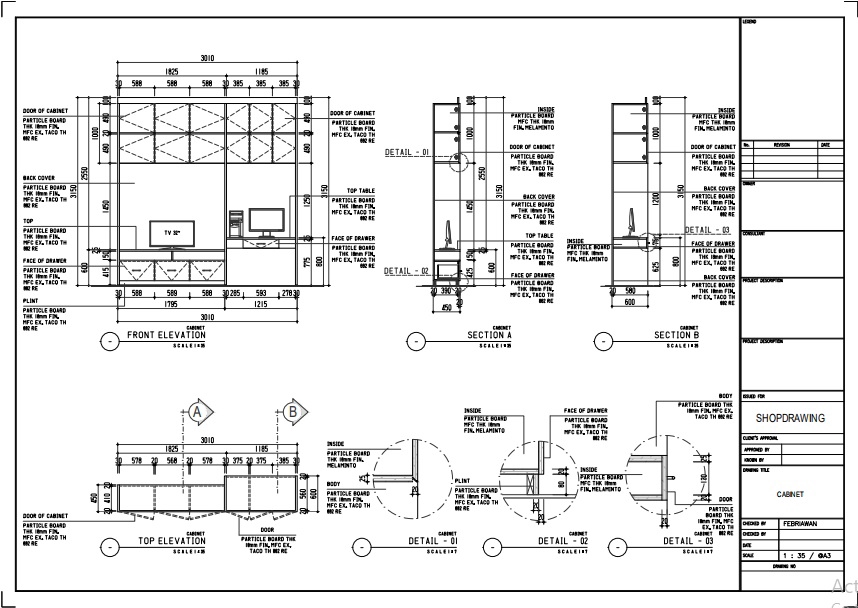 CAD Drawing - (Shop Drawing ) 2D & 3D Furniture (1-3 Hari) - 6