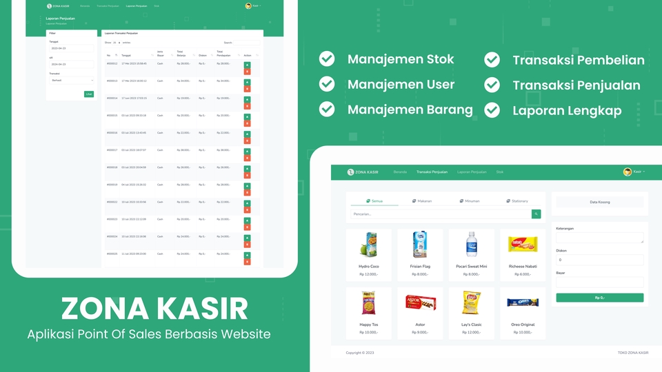 Jasa Pembuatan Website Terbaik dan Profesional - Zona Kasir - Aplikasi Point Of Sales Berbasis Website