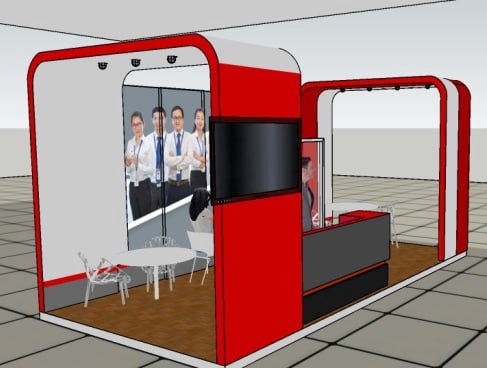 Desain Booth & Kios - Desain Booth Pameran Profesional Minimalis, Modern, & Fungsional - 3