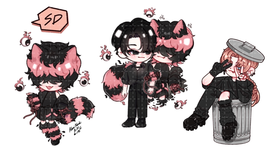 วาดภาพการ์ตูน - รับวาดรูปตัวละครสเกล Chibi SD | GRAYh - 7