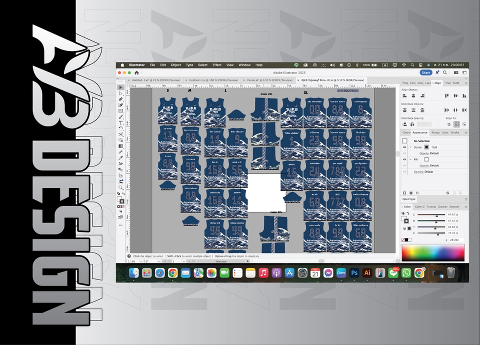 อื่นๆ - รับออกแบบเสื้อพิมพ์ลายและวางแพทเทิร์น/รันเบอร์-ชื่อ/รันไซต์ - 9