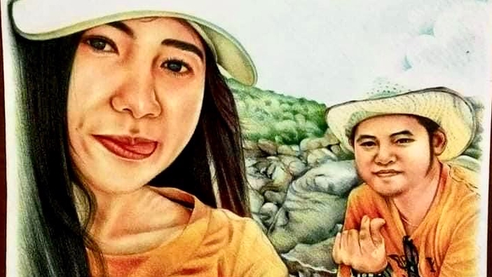วาดภาพเหมือน Portrait - วาดภาพคนเหมือน ด้วยสีไม้และวาดเส้นขาวดำ - 1