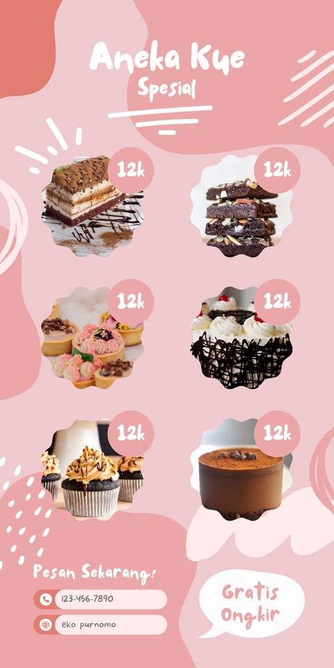 Jasa desain banner instagram aneka kue spesial 12k promo website online shop olshop