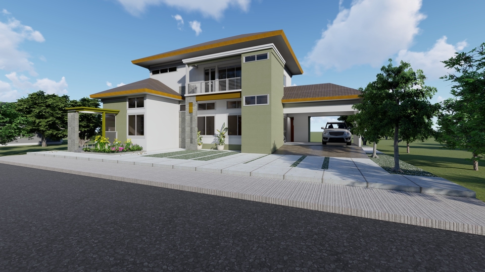 Jasa drafter autocad freelance, gambar desain rumah modern dengan desain interior