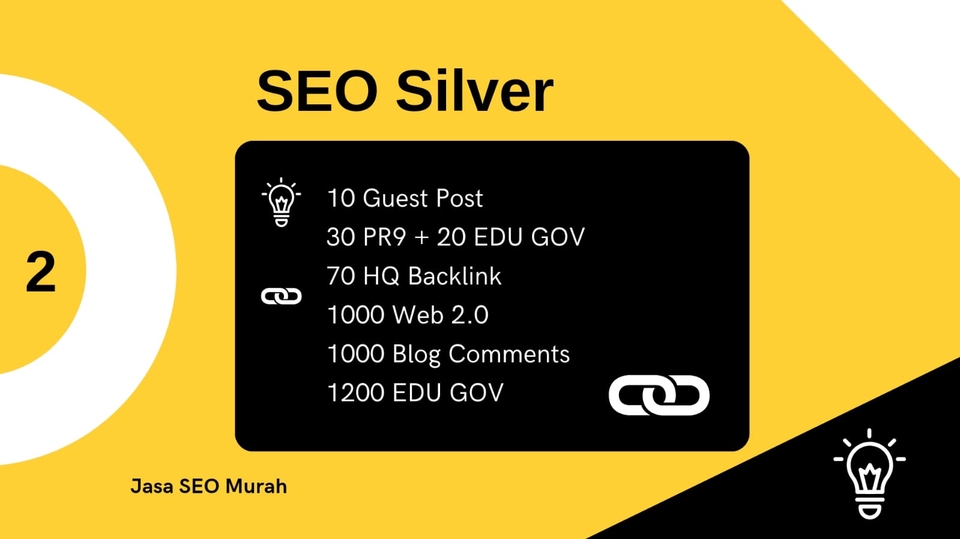 Jasa SEO Murah - Paket Silver: 10 Guest Post, 30 PR9 + 20 EDU GOV, 70 HQ Backlink, 1000 Web 2.0, 1000 Blog Comments, 1200 EDU GOV