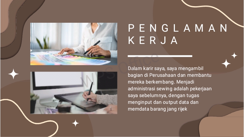 Jasa Data Entry - Pengalaman kerja sebagai data entry di perusahaan jahit dengan tugas input data dan output data, merangkum data barang.