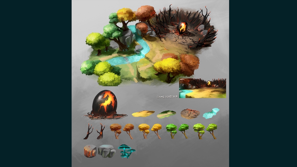 ตัวละครเกมและฉาก - ออกแบบฉากหลังและไอเทม Concept Art / Background Art / Game Asset - 19