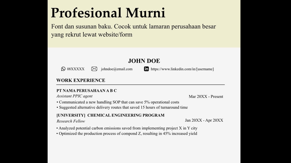 Portfolio & Resume - Desain CV/Resume PROFESIONAL, TIDAK HANYA CANTIK DESAIN - 2