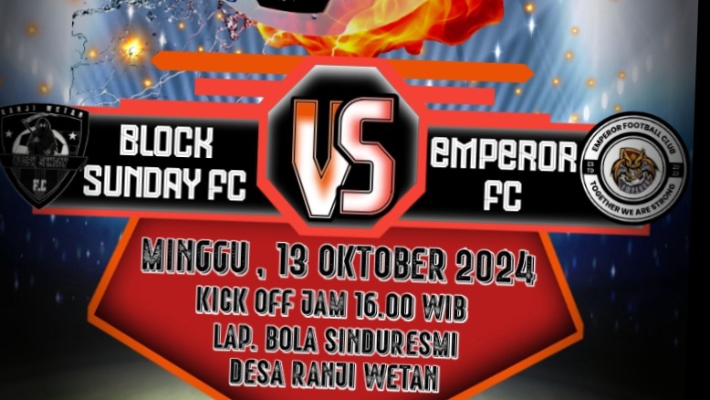 Jasa desain banner instagram untuk promosi online shop dengan tema pertandingan sepak bola