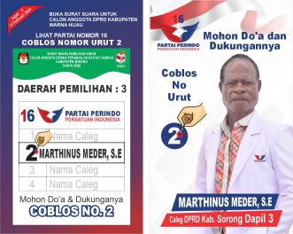 Kartu kampanye politik untuk pemilihan umum, menampilkan nama caleg dan partai politik, nomor urut caleg, dan desain kreatif