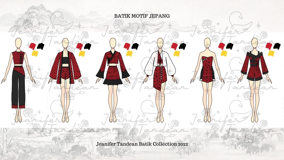 Desain Batik Modern Jepang untuk Koleksi Jenifer Tandean 2022