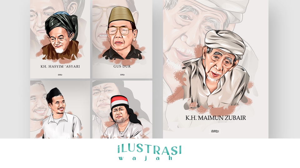 Gambar Potret - Vektor Portrait/ ilustrasi Wajah SEHARI JADI - 1